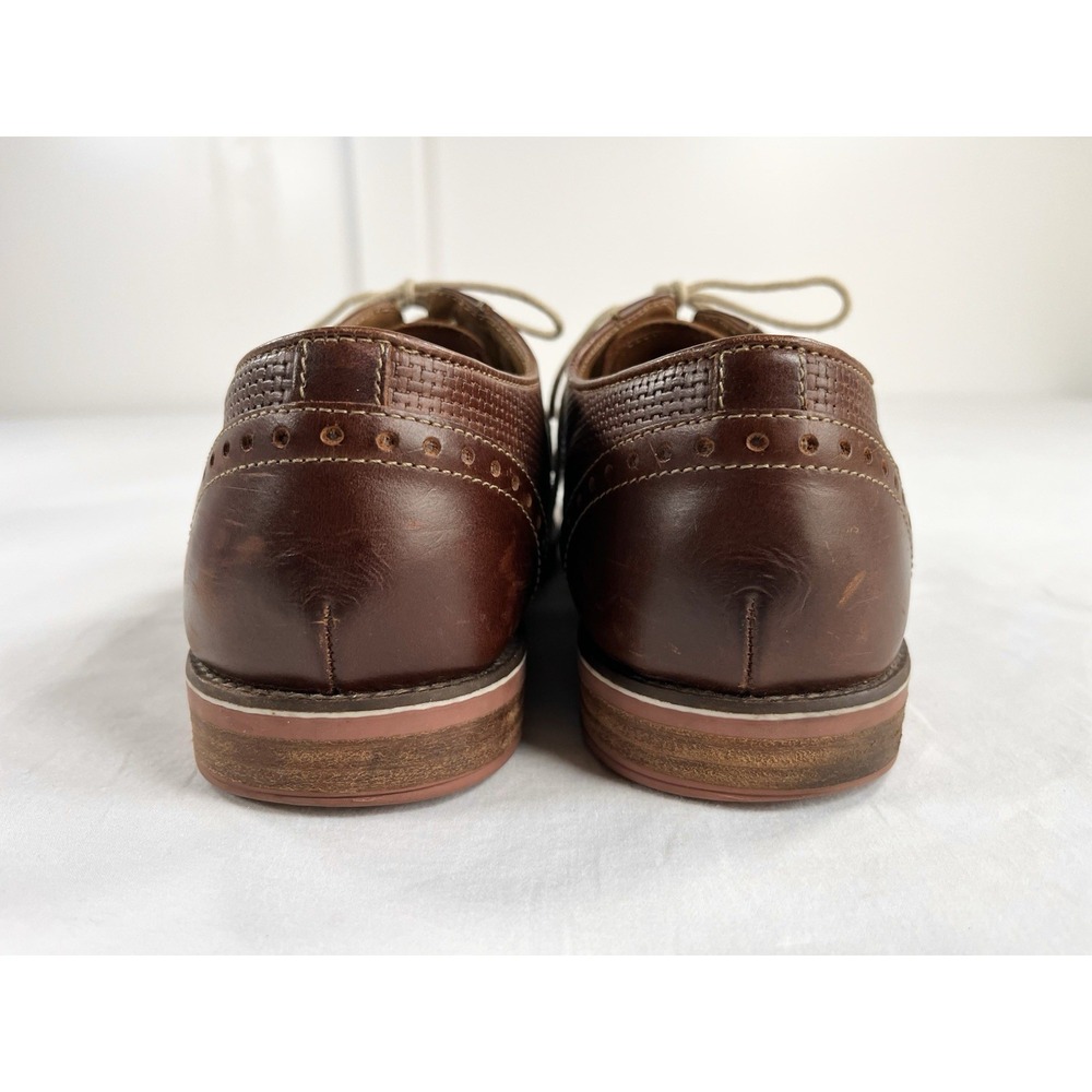 Giorgio Brutini Jeffers 25043 Brown Woven Leather Derby Shoes Mens Size 11 M View 6